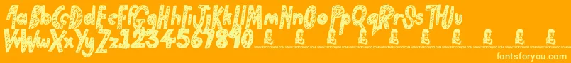 GoldenStar Font – Yellow Fonts on Orange Background