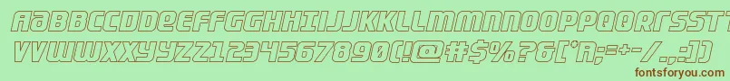 Lightsiderout Font – Brown Fonts on Green Background