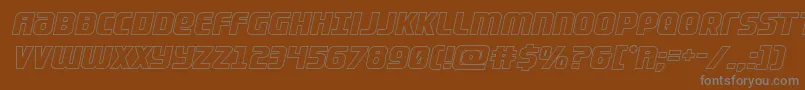 Lightsiderout-fontti – harmaat kirjasimet ruskealla taustalla