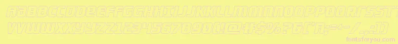 フォントLightsiderout – ピンクのフォント、黄色の背景