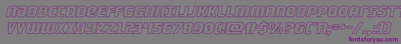 Шрифт Lightsiderout – фиолетовые шрифты на сером фоне