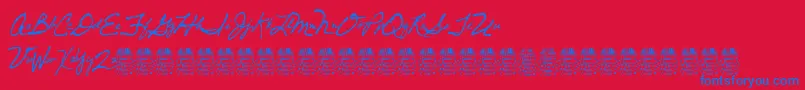 DancingpamDemo Font – Blue Fonts on Red Background