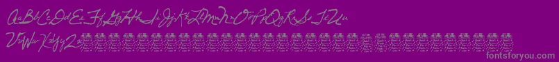 DancingpamDemo-Schriftart – Graue Schriften auf violettem Hintergrund