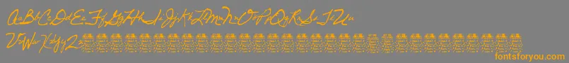 DancingpamDemo Font – Orange Fonts on Gray Background