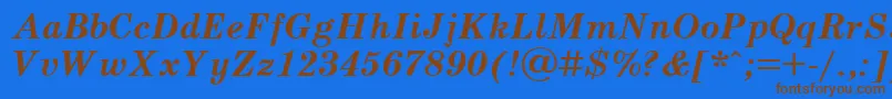 SchoolbookcBoldItalic Font – Brown Fonts on Blue Background