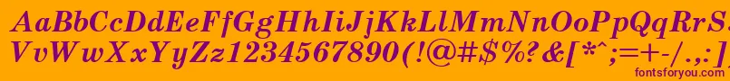 SchoolbookcBoldItalic Font – Purple Fonts on Orange Background