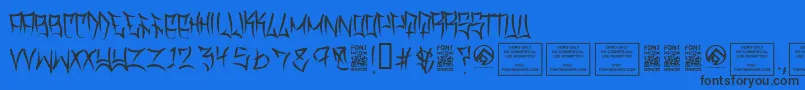 TraviscountyThin-fontti – mustat fontit sinisellä taustalla