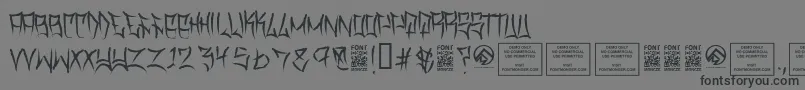TraviscountyThin-Schriftart – Schwarze Schriften auf grauem Hintergrund