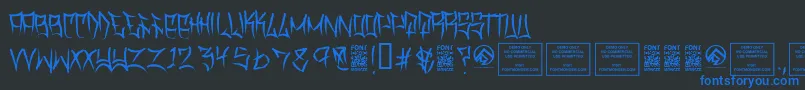 TraviscountyThin Font – Blue Fonts on Black Background