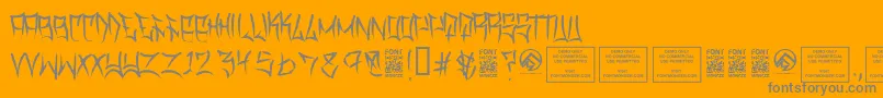 TraviscountyThin-Schriftart – Graue Schriften auf orangefarbenem Hintergrund