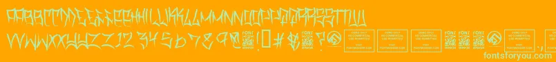 TraviscountyThin Font – Green Fonts on Orange Background