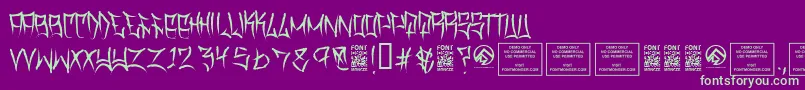 TraviscountyThin Font – Green Fonts on Purple Background
