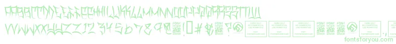 フォントTraviscountyThin – 白い背景に緑のフォント