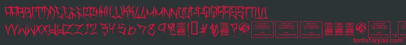 TraviscountyThin Font – Red Fonts on Black Background