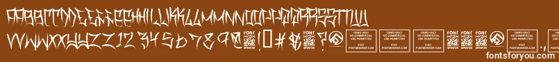 フォントTraviscountyThin – 茶色の背景に白い文字