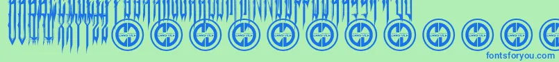 SintheticRegular Font – Blue Fonts on Green Background