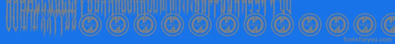 SintheticRegular Font – Gray Fonts on Blue Background