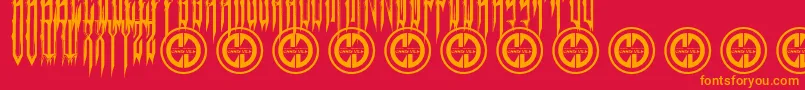 fuente SintheticRegular – Fuentes Naranjas Sobre Fondo Rojo