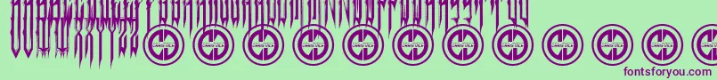 SintheticRegular Font – Purple Fonts on Green Background