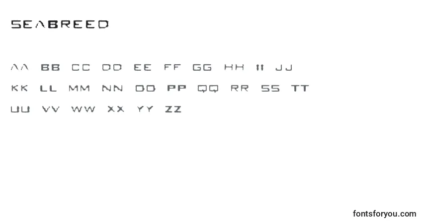 A fonte Seabreed – alfabeto, números, caracteres especiais