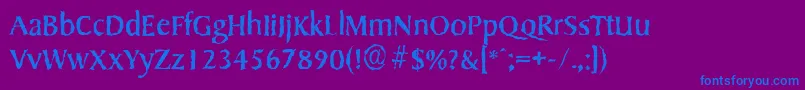 Шрифт SydneyrandomRegular – синие шрифты на фиолетовом фоне