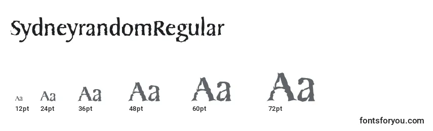 Размеры шрифта SydneyrandomRegular