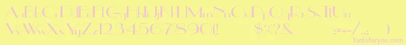 UppeaWd-fontti – vaaleanpunaiset fontit keltaisella taustalla