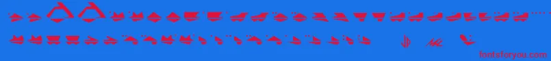 G.Machine-Schriftart – Rote Schriften auf blauem Hintergrund