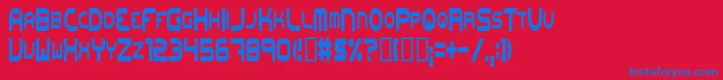 OneworldonefutureLight Font – Blue Fonts on Red Background