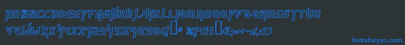 Czcionka HammerheadoutlineItalic – niebieskie czcionki na czarnym tle