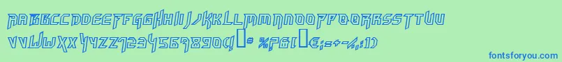 フォントHammerheadoutlineItalic – 青い文字は緑の背景です。