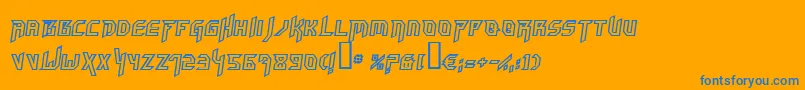 HammerheadoutlineItalic Font – Blue Fonts on Orange Background