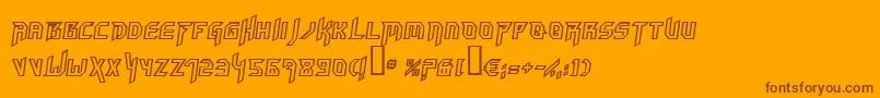 Fonte HammerheadoutlineItalic – fontes marrons em um fundo laranja