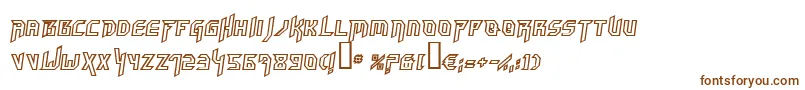 フォントHammerheadoutlineItalic – 白い背景に茶色のフォント