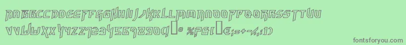 HammerheadoutlineItalic Font – Gray Fonts on Green Background