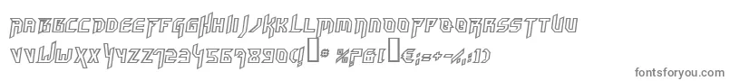 フォントHammerheadoutlineItalic – 白い背景に灰色の文字