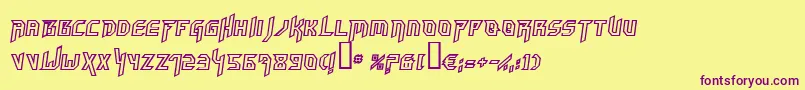 HammerheadoutlineItalic Font – Purple Fonts on Yellow Background