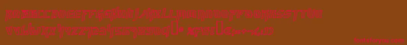 HammerheadoutlineItalic Font – Red Fonts on Brown Background