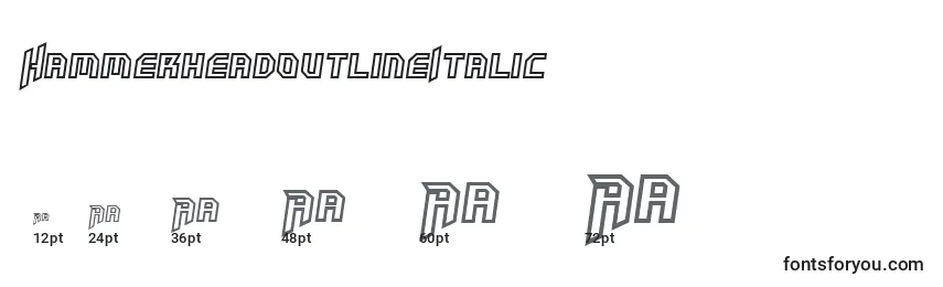 HammerheadoutlineItalic Font Sizes