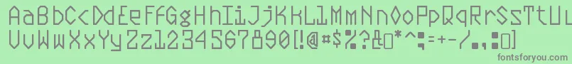Weitere Informationen zur PlasmaticRegular-Schriftart PlasmaticRegular-Schriftart – Graue Schriften auf grünem Hintergrund