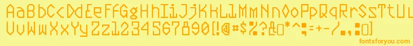 Police PlasmaticRegular – polices orange sur fond jaune