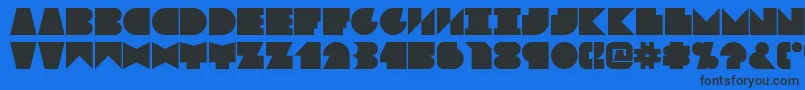 Blokked Font – Black Fonts on Blue Background