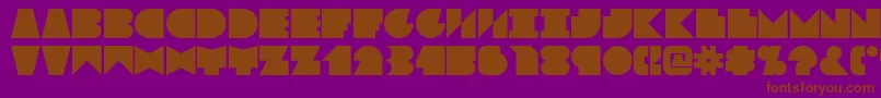 Blokked Font – Brown Fonts on Purple Background