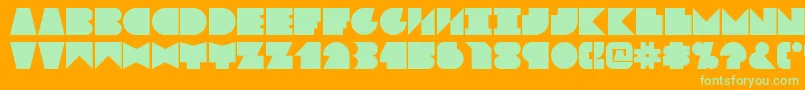 Blokked Font – Green Fonts on Orange Background