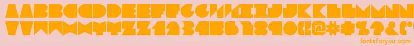 Blokked Font – Orange Fonts on Pink Background