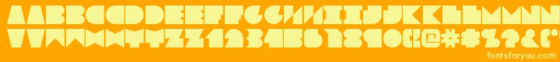 Blokked Font – Yellow Fonts on Orange Background