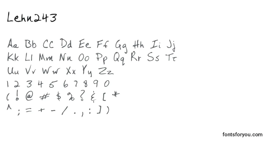 A fonte Lehn243 – alfabeto, números, caracteres especiais