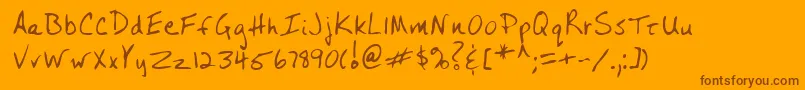 Lehn243 Font – Brown Fonts on Orange Background