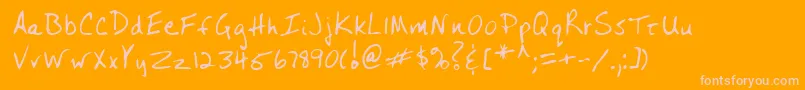 Lehn243 Font – Pink Fonts on Orange Background