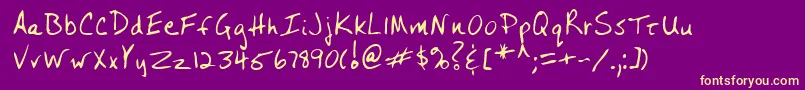 Lehn243 Font – Yellow Fonts on Purple Background
